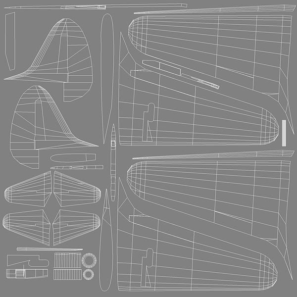 Douglas TBD Devastator Aircraft WWII Low-poly 3D model_4