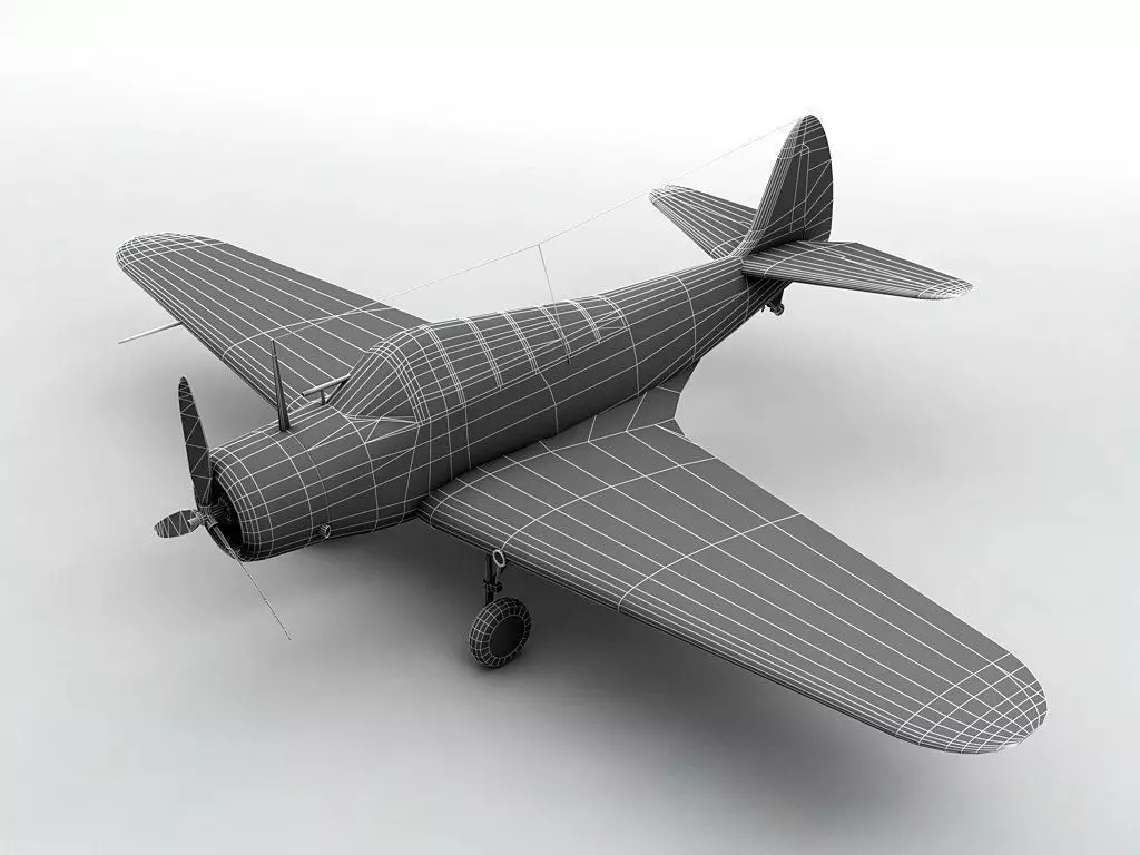 Douglas TBD Devastator Aircraft WWII Low-poly 3D model_0
