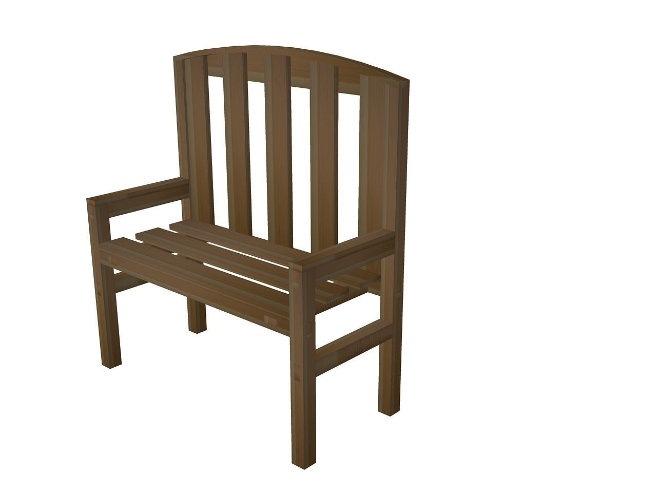 Wooden Bench Free 3D model