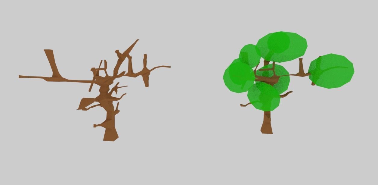 LOW POLY TREE WITH 2 TYPE 3D model_4