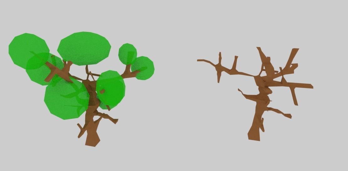 LOW POLY TREE WITH 2 TYPE 3D model_3