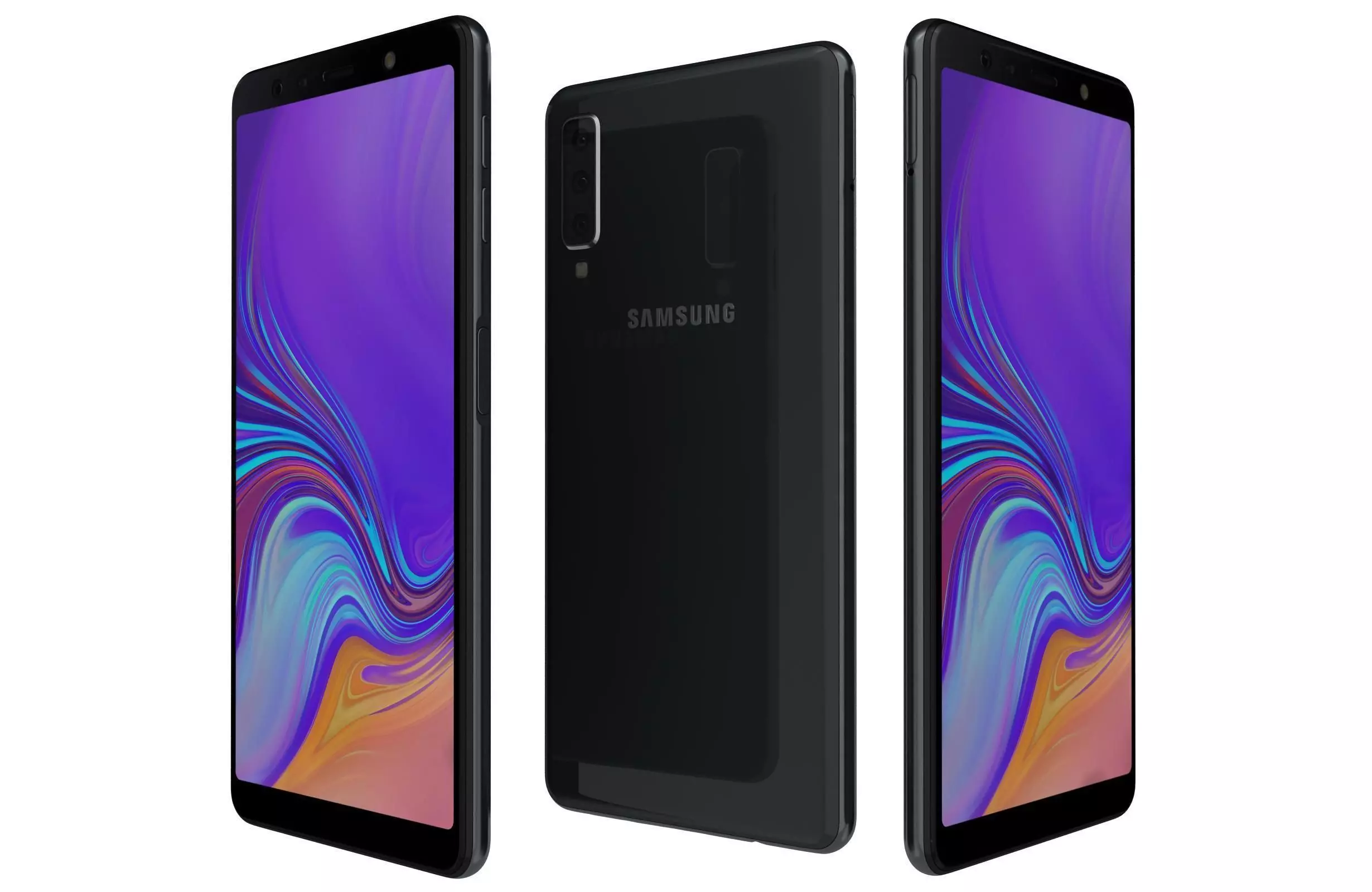 Samsung Galaxy A7 2018 Black 3D model_0