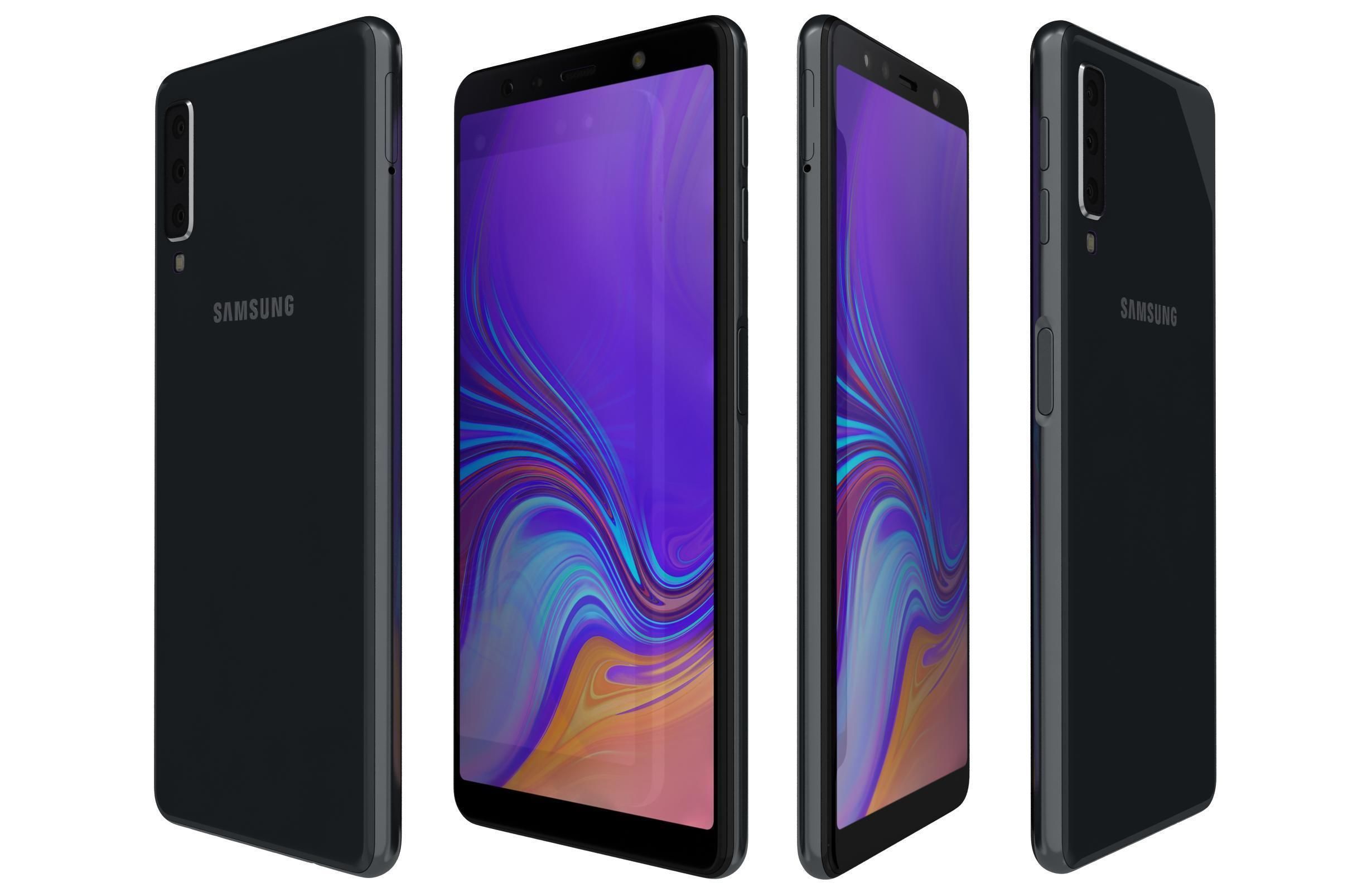 Samsung Galaxy A7 2018 Black 3D model_1