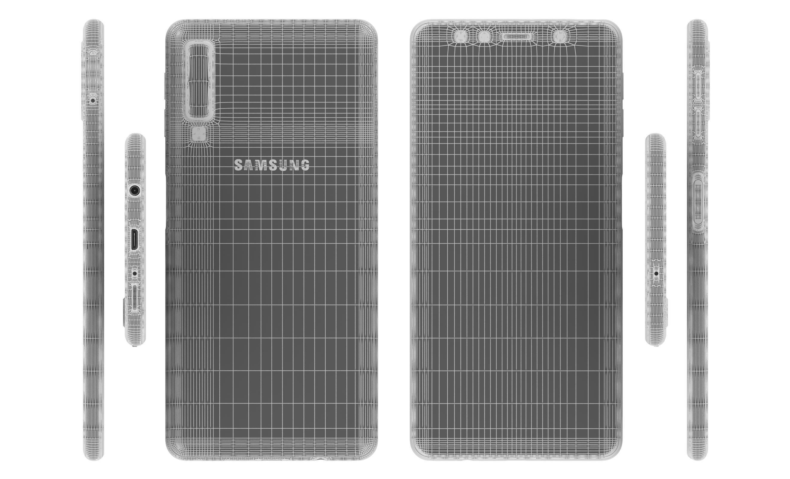 Samsung Galaxy A7 2018 Black 3D model_11