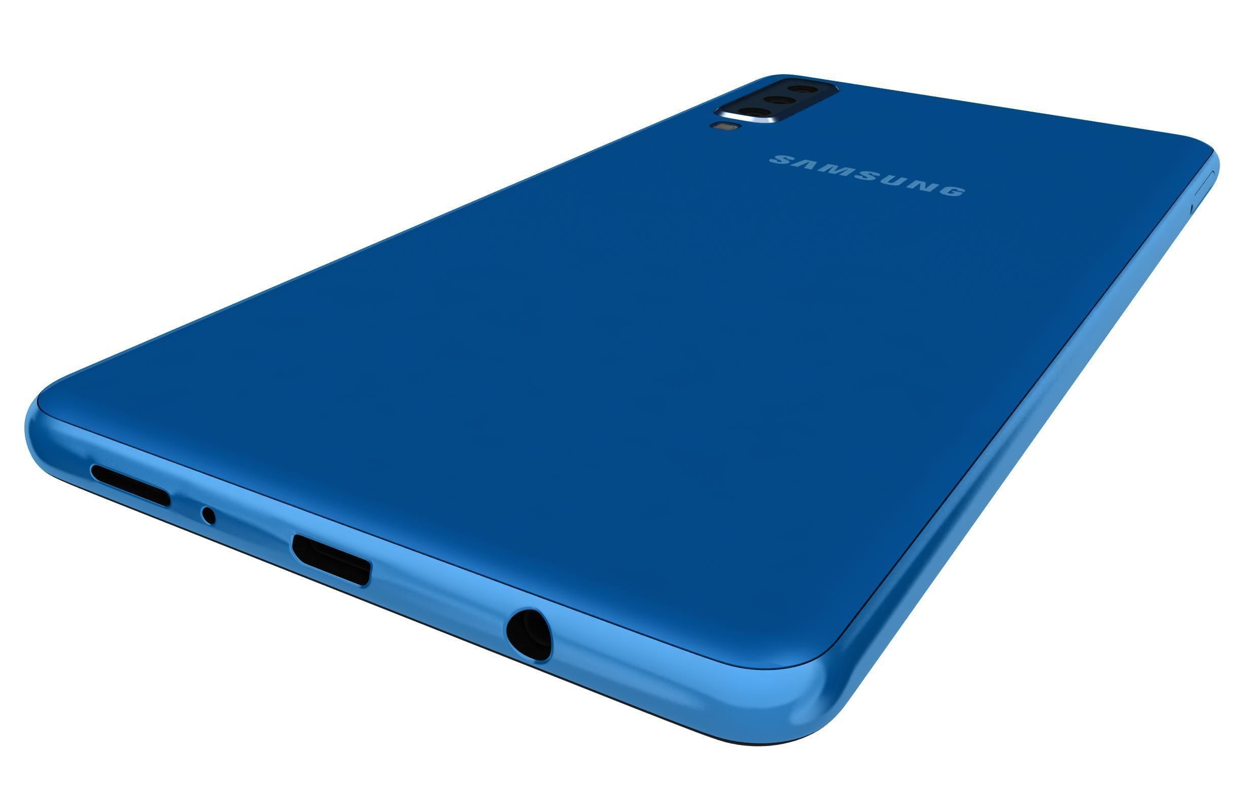 Samsung Galaxy A7 2018 Blue 3D model_9