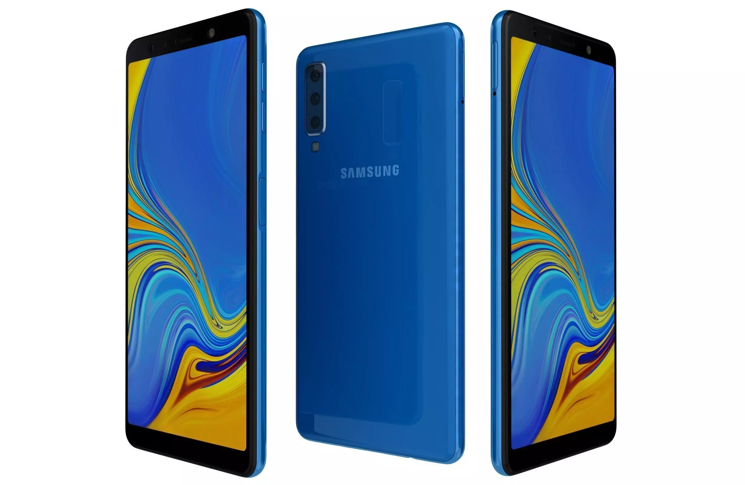 Samsung Galaxy A7 2018 Blue 3D model_0