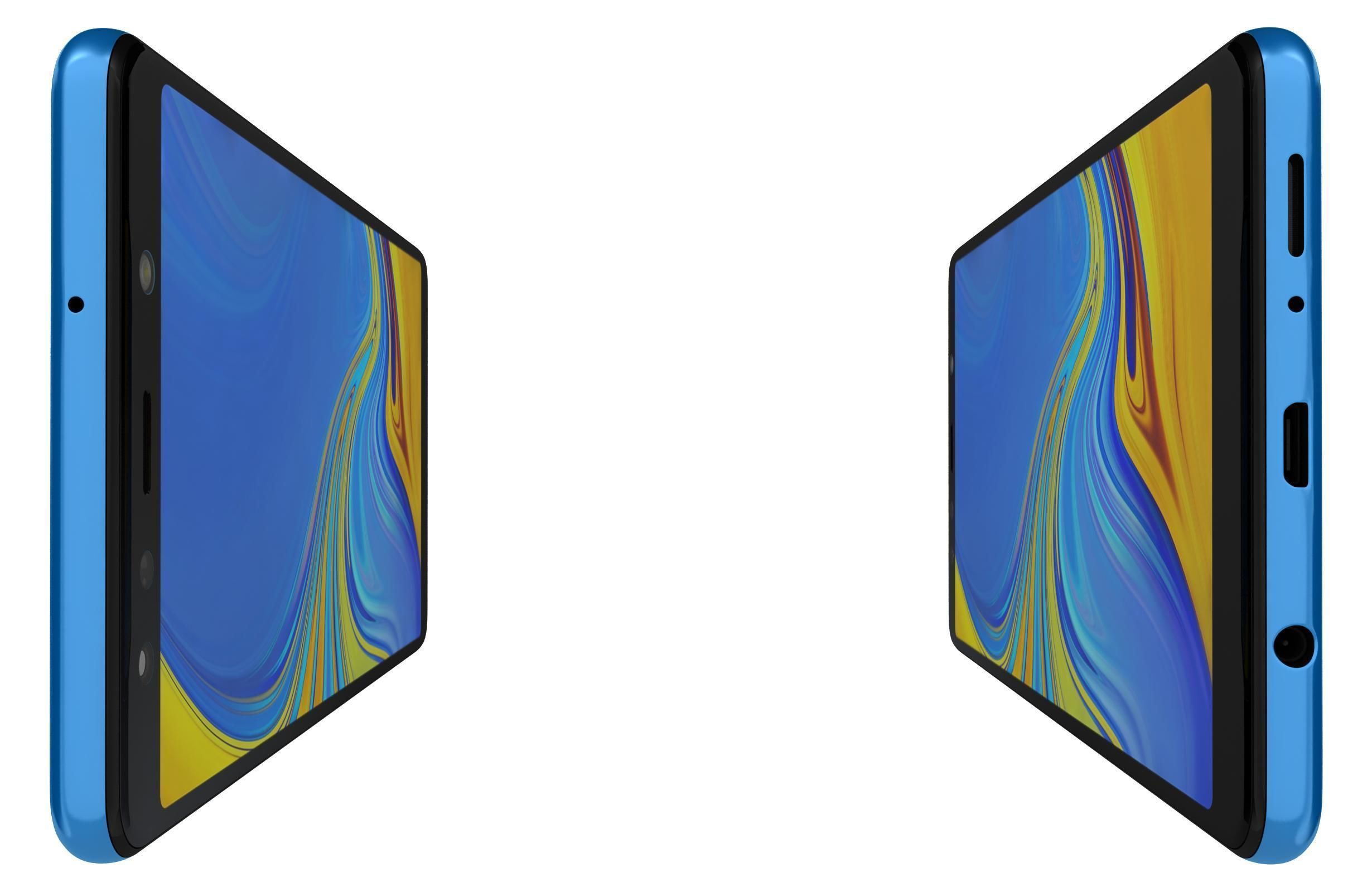 Samsung Galaxy A7 2018 Blue 3D model_2