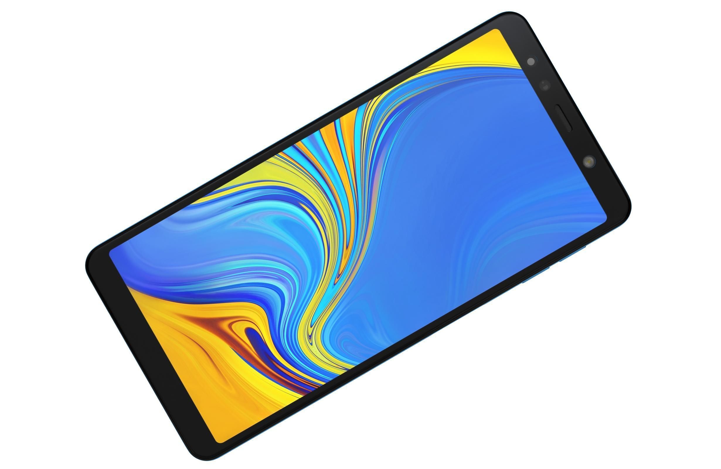 Samsung Galaxy A7 2018 Blue 3D model_4