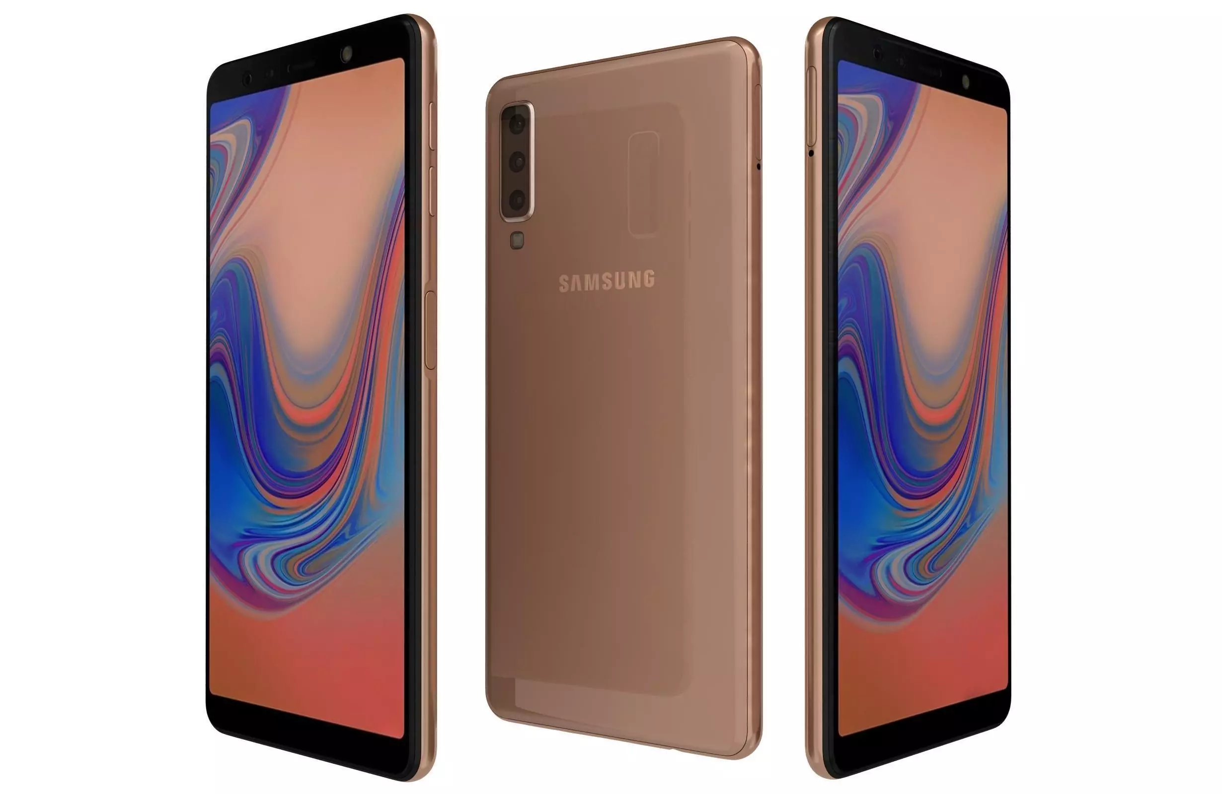 Samsung Galaxy A7 2018 Gold 3D model_0