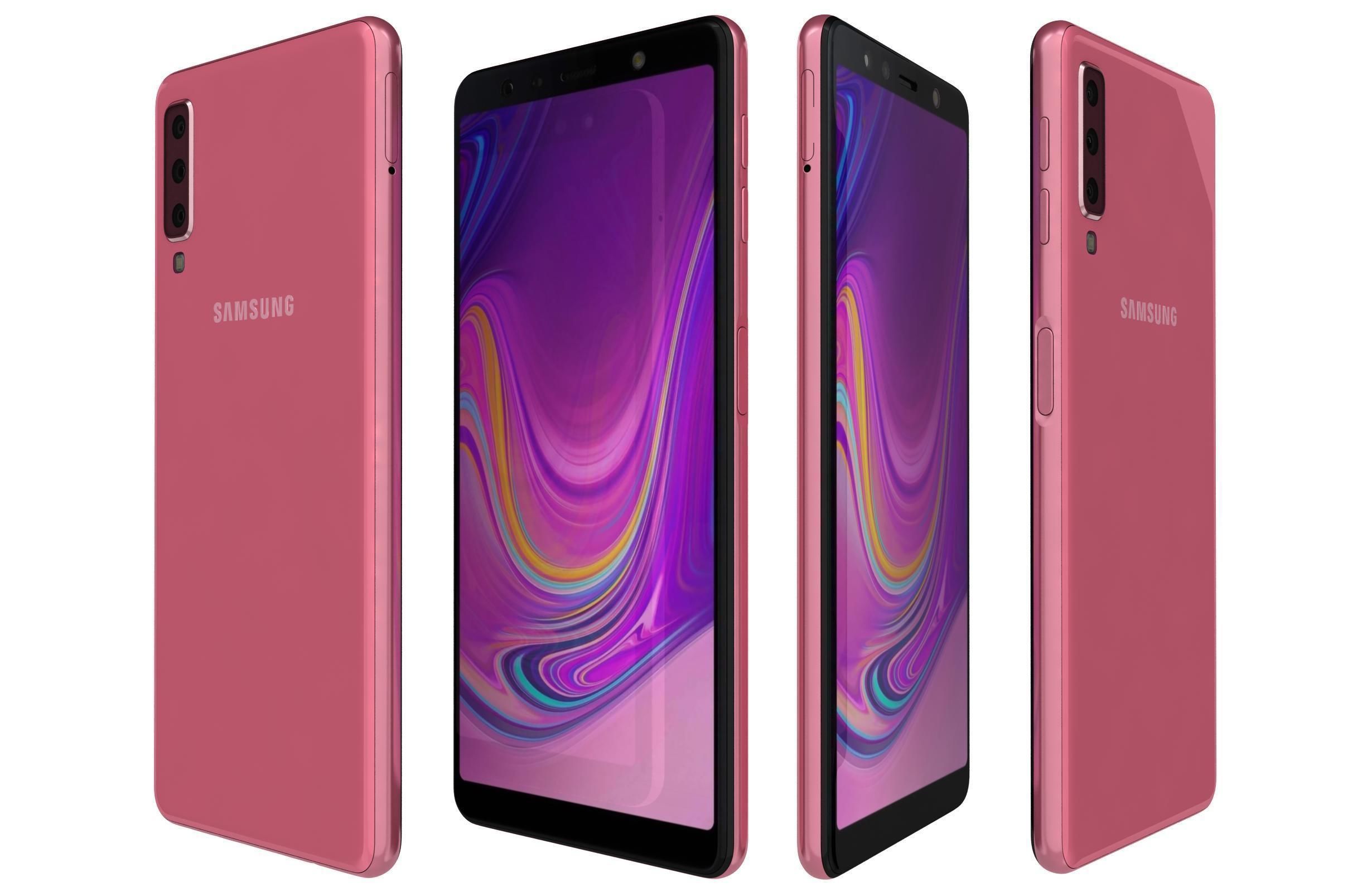 Samsung Galaxy A7 2018 Pink 3D model_1