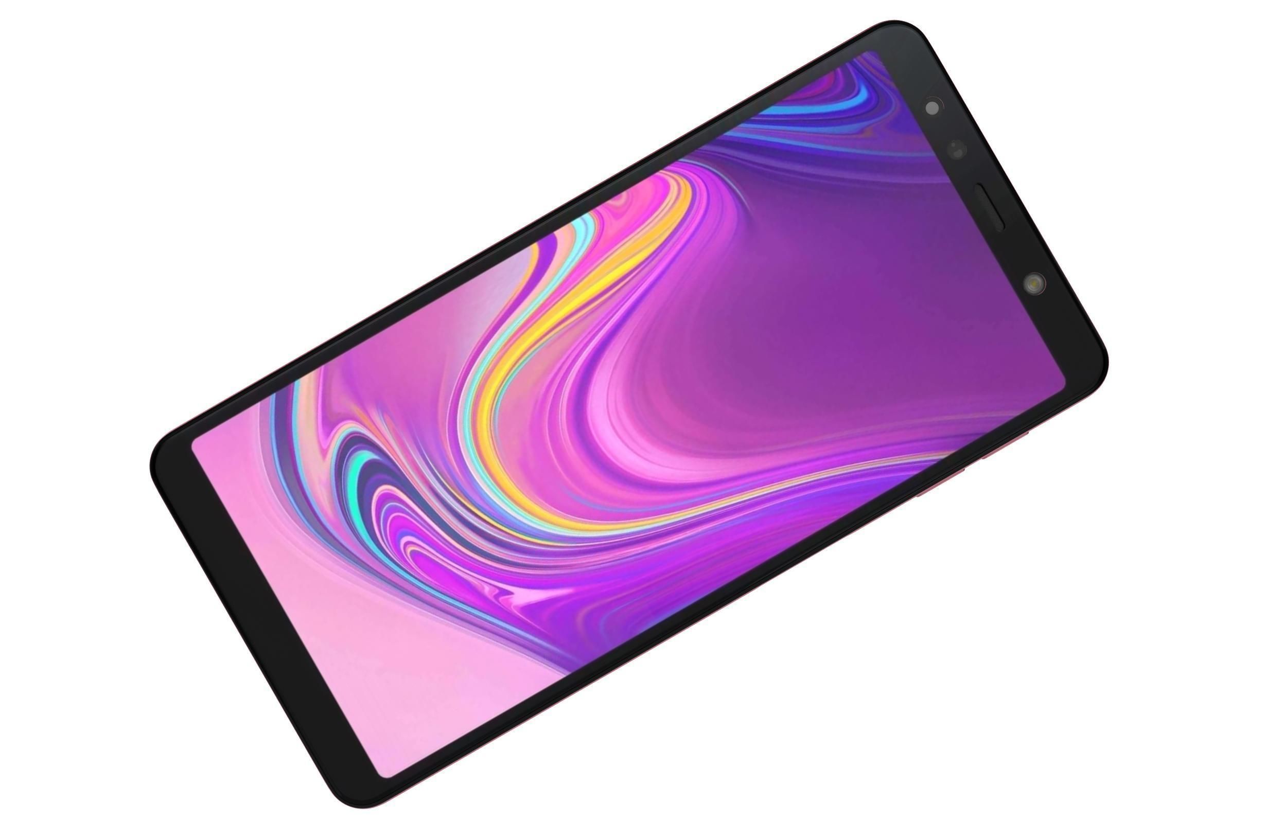 Samsung Galaxy A7 2018 Pink 3D model_4