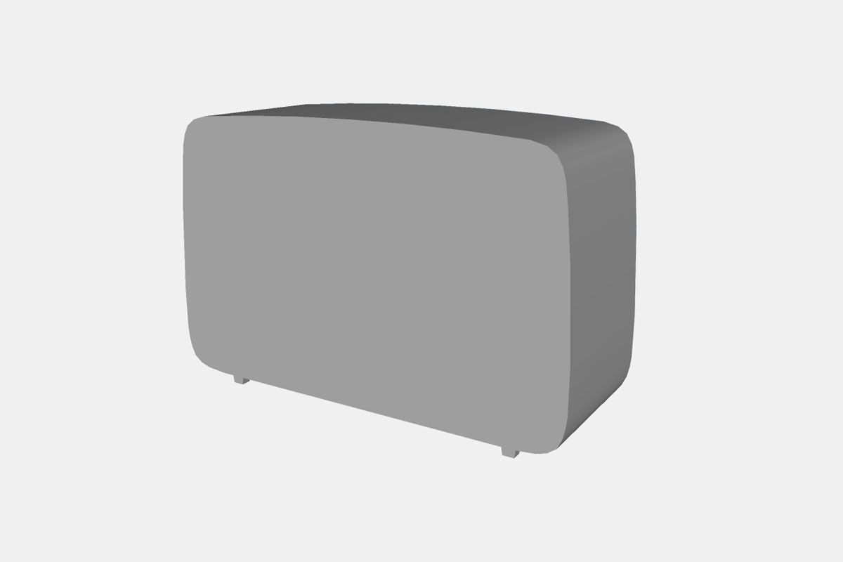 Vintage radio with wooden case Low-poly 3D model_12