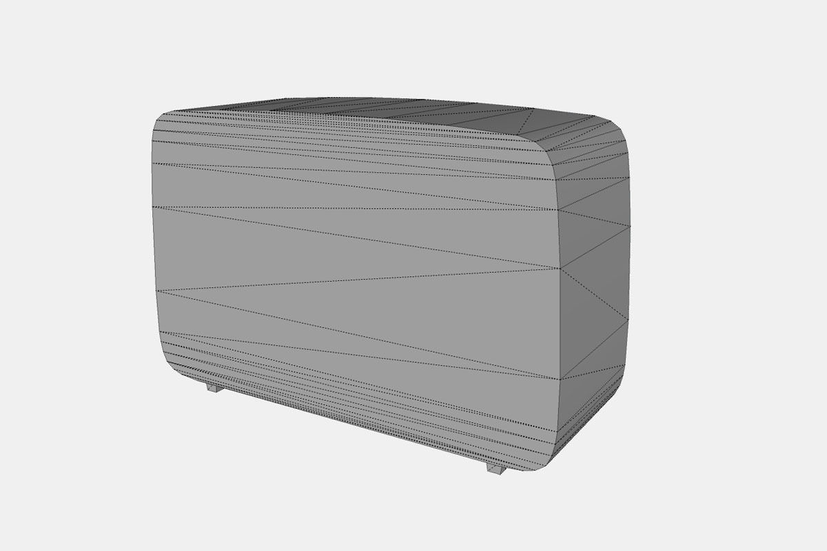 Vintage radio with wooden case Low-poly 3D model_10