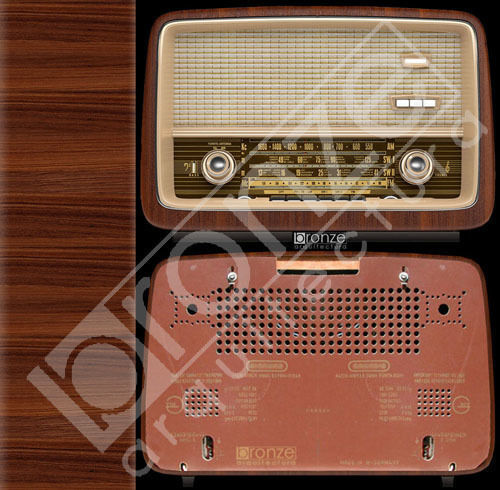 Vintage radio with wooden case Low-poly 3D model_13
