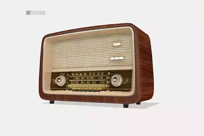 Vintage radio with wooden case
