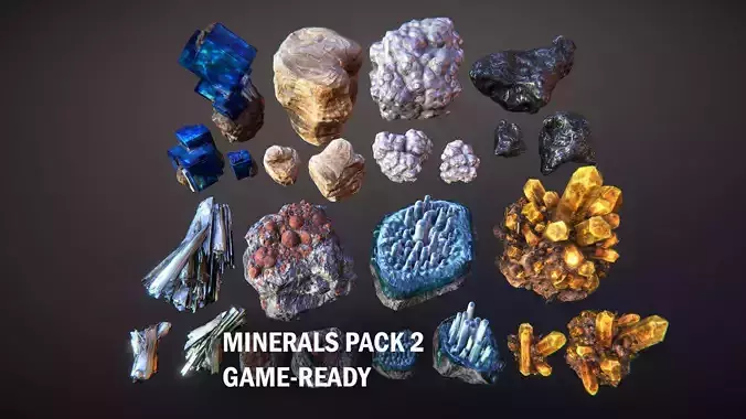 Minerals Pack 2 Low-poly 3D model