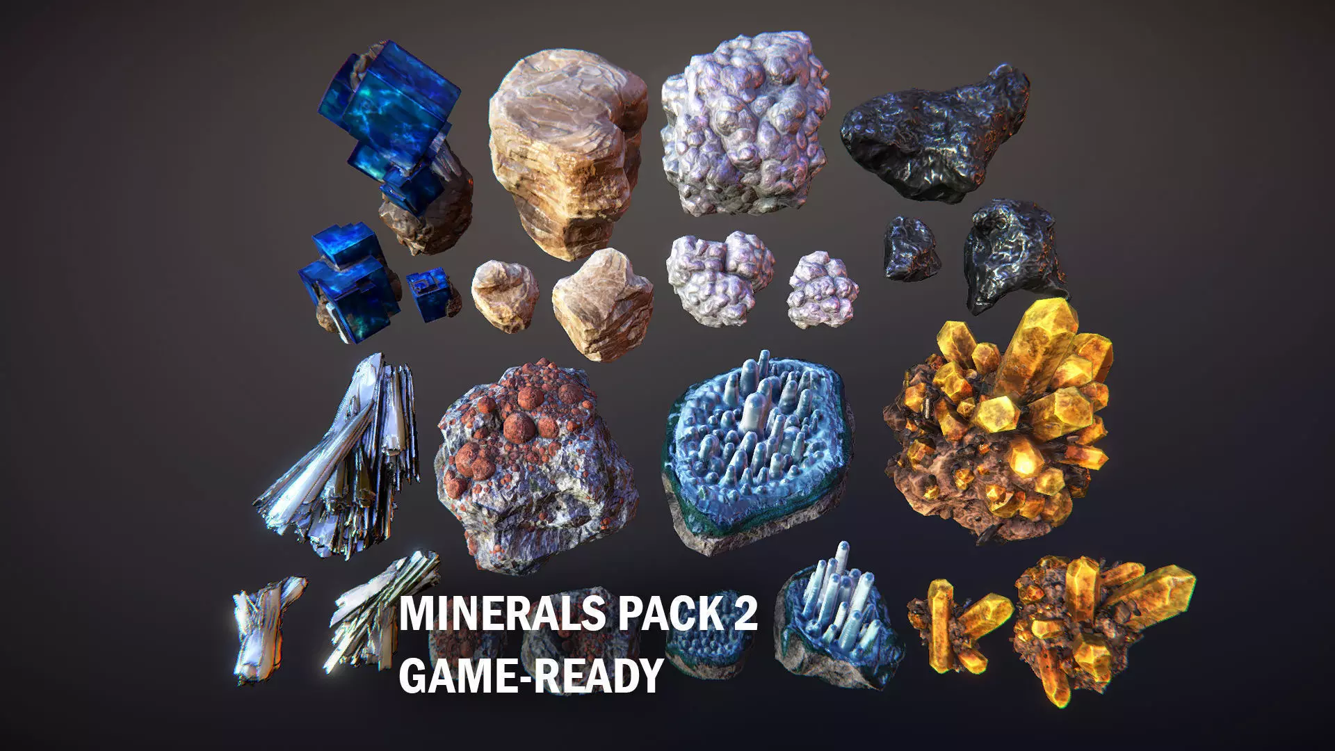 Minerals Pack 2 Low-poly 3D model_0