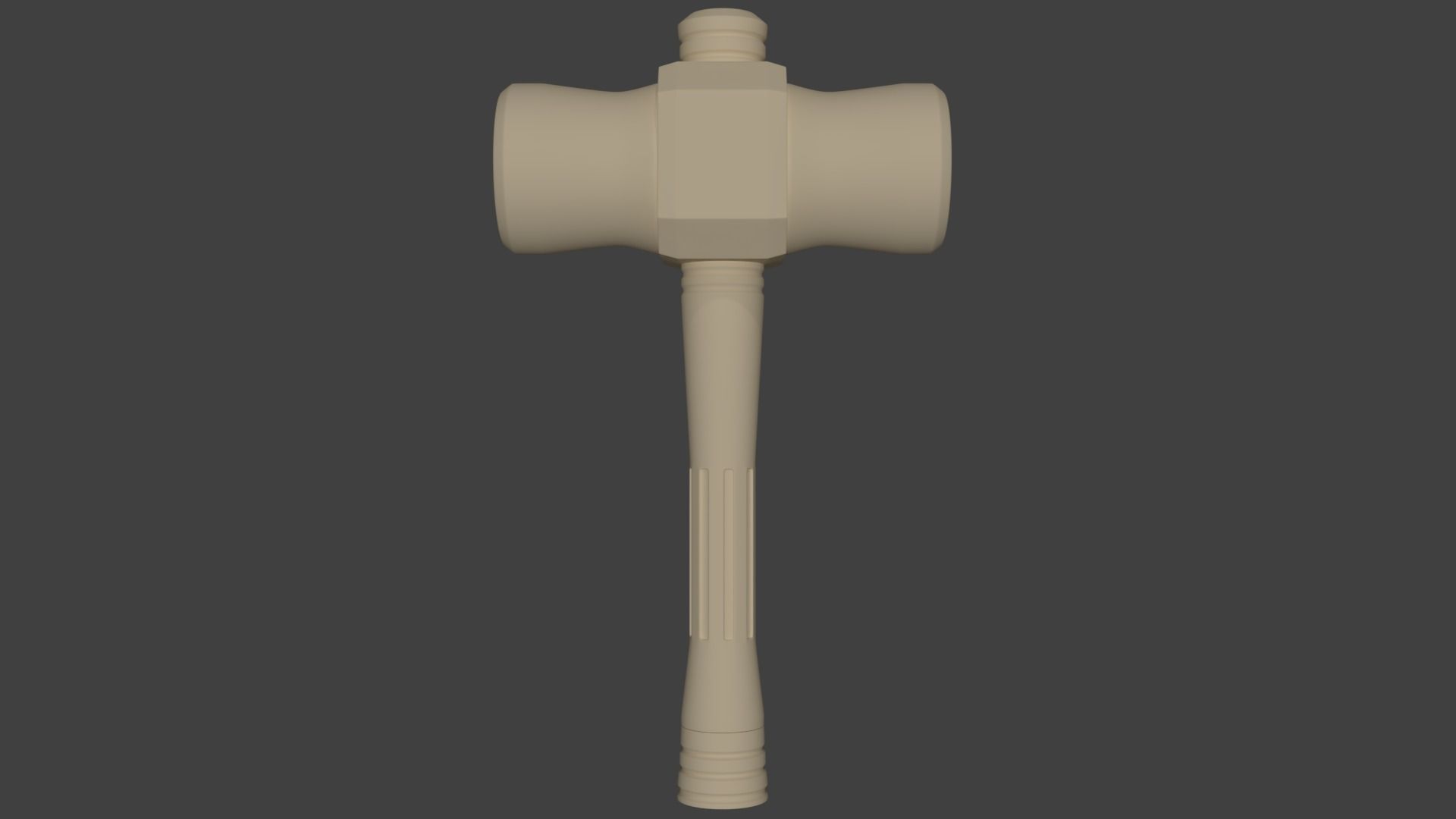 Medieval Golden Battle Hammer Low-poly 3D model_28