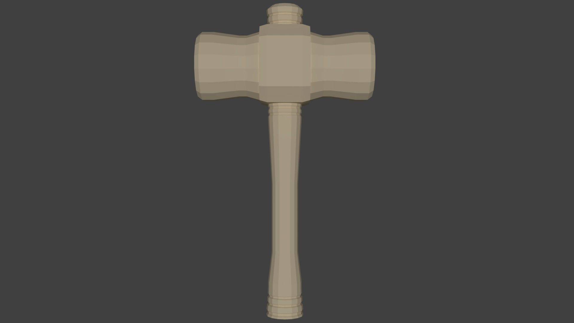 Medieval Golden Battle Hammer Low-poly 3D model_27