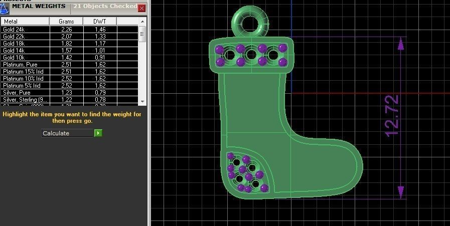 Noel Sock Charm Free 3D print model_1
