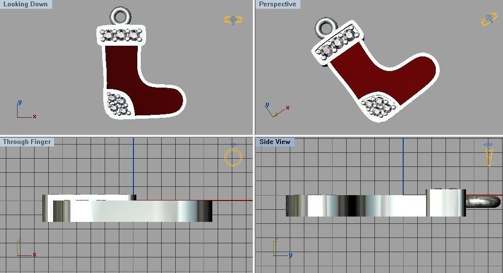Noel Sock Charm Free 3D print model_3