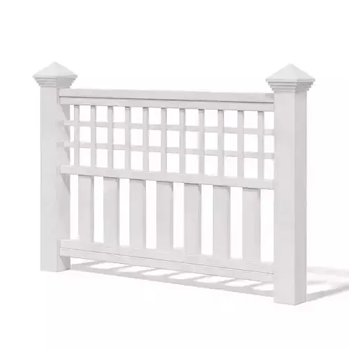 White Wooden Fence 3D Model