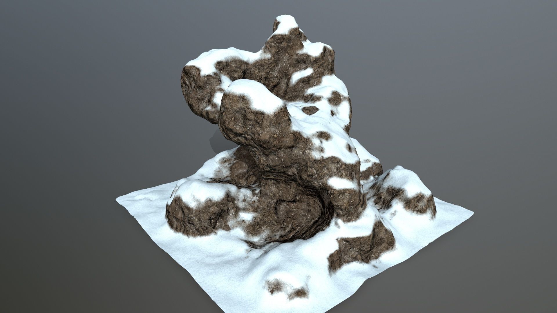 snow rocks Low-poly 3D model_6