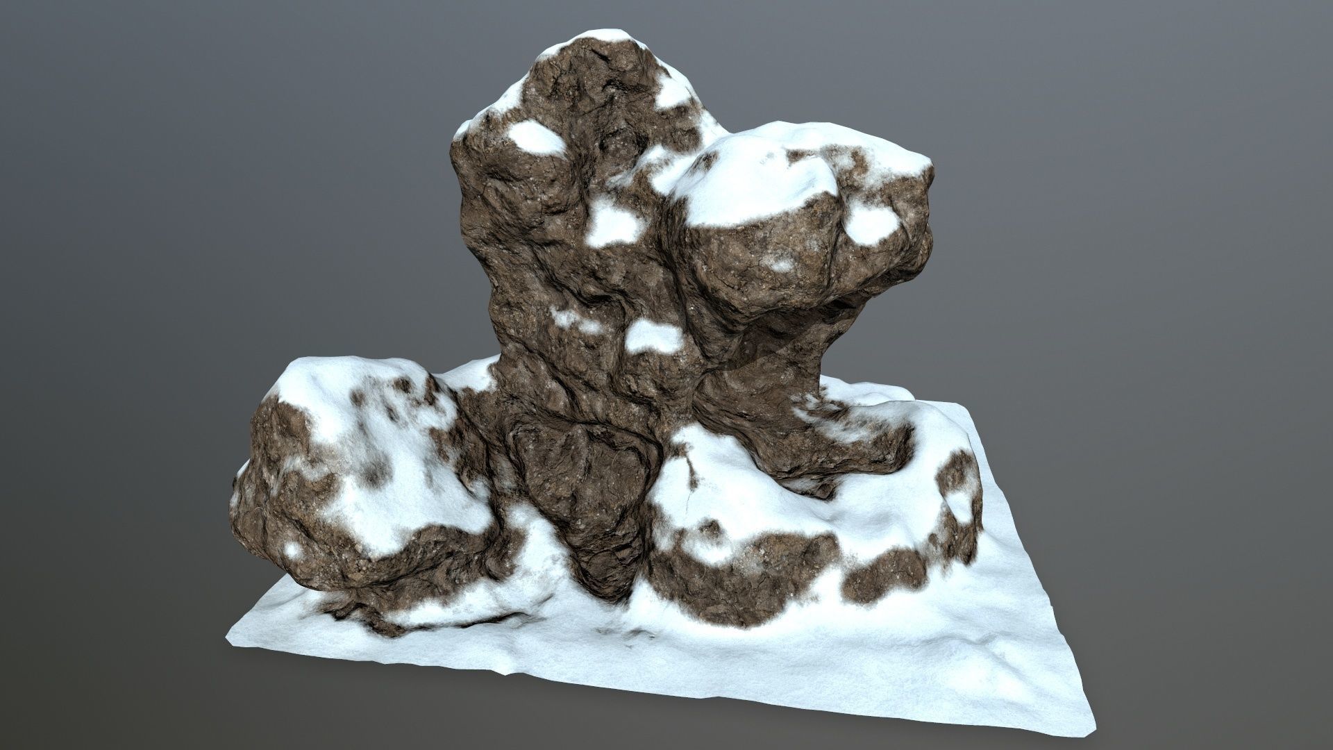 snow rocks Low-poly 3D model_9
