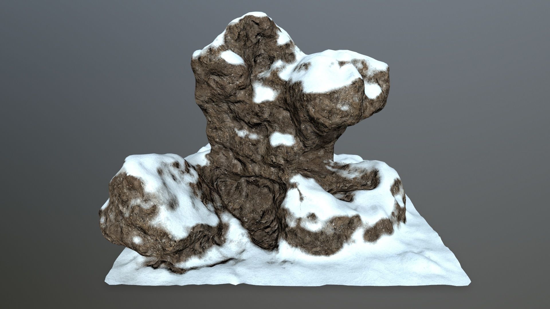 snow rocks Low-poly 3D model_1