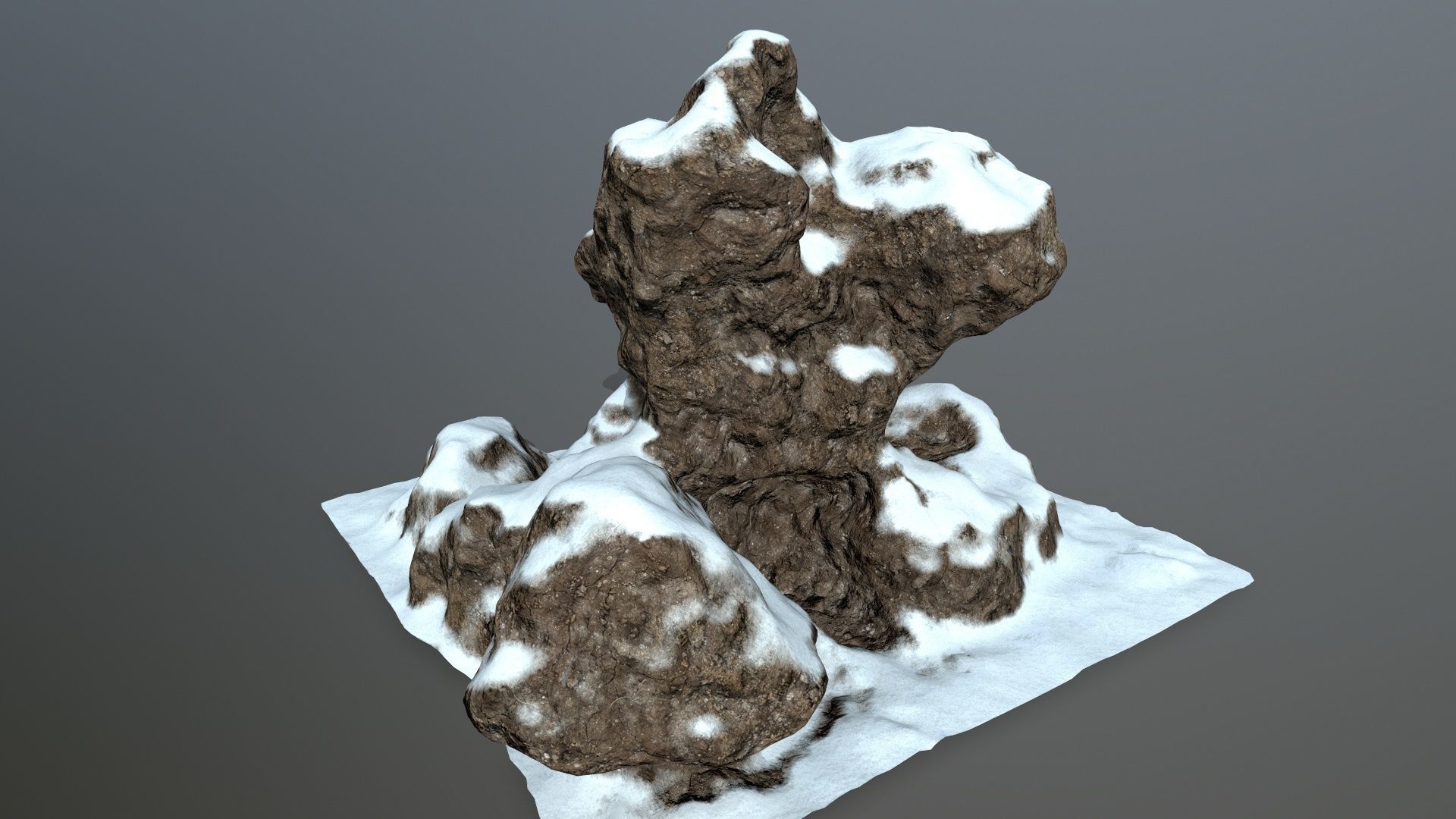 snow rocks Low-poly 3D model_2