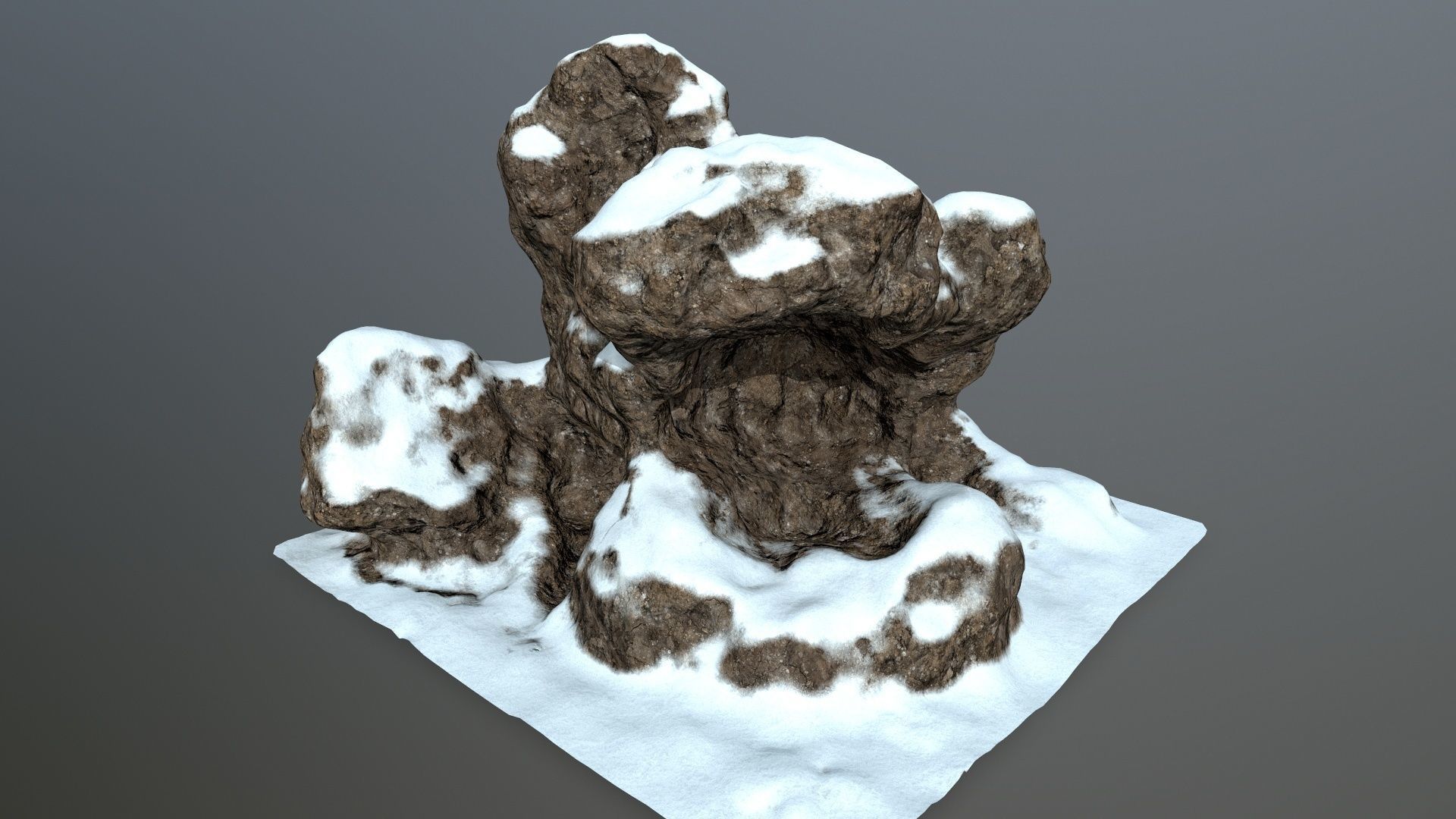 snow rocks Low-poly 3D model_8