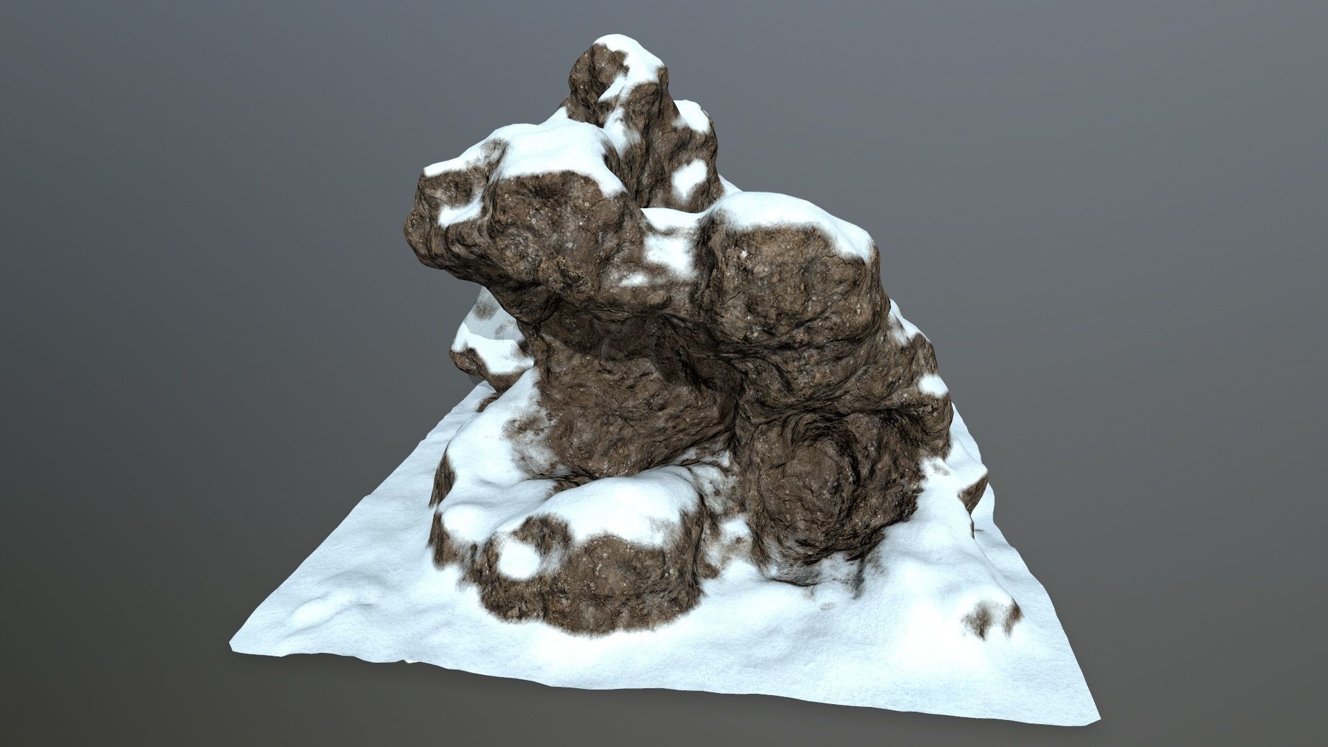 snow rocks Low-poly 3D model_7