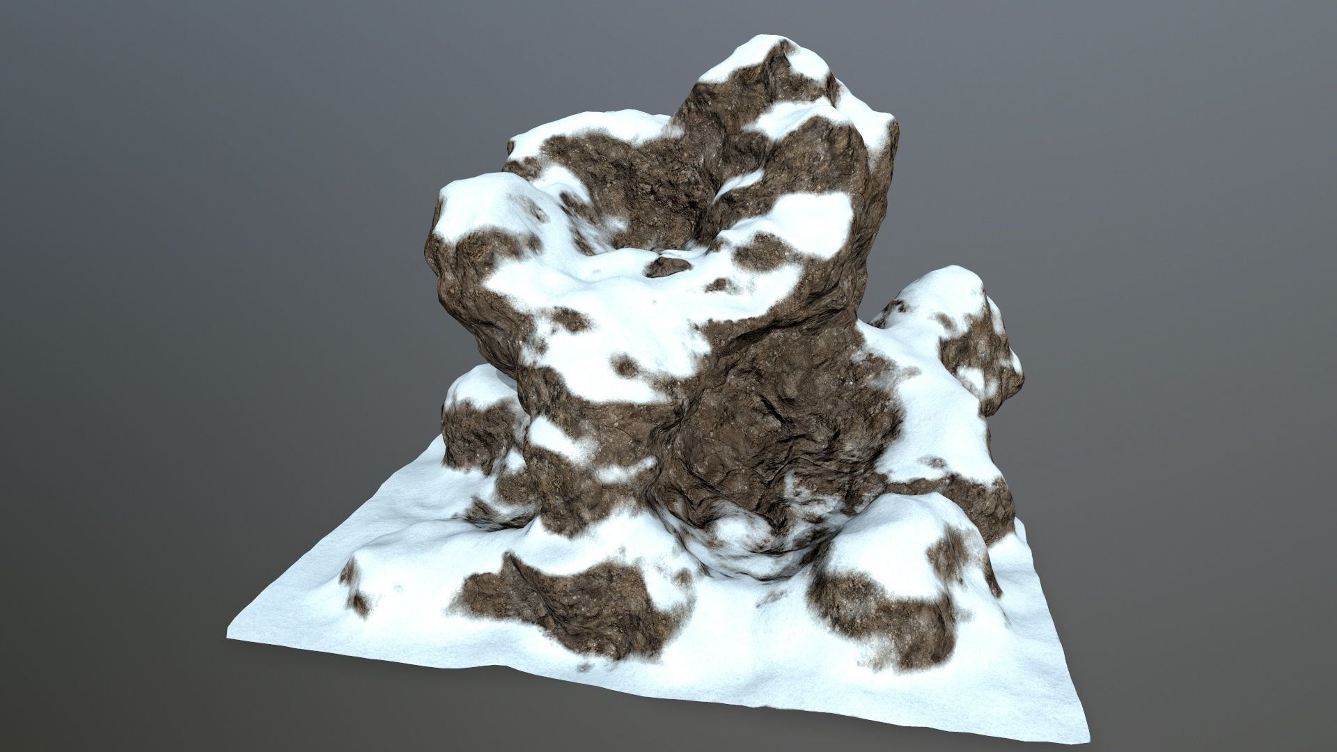 snow rocks Low-poly 3D model_5
