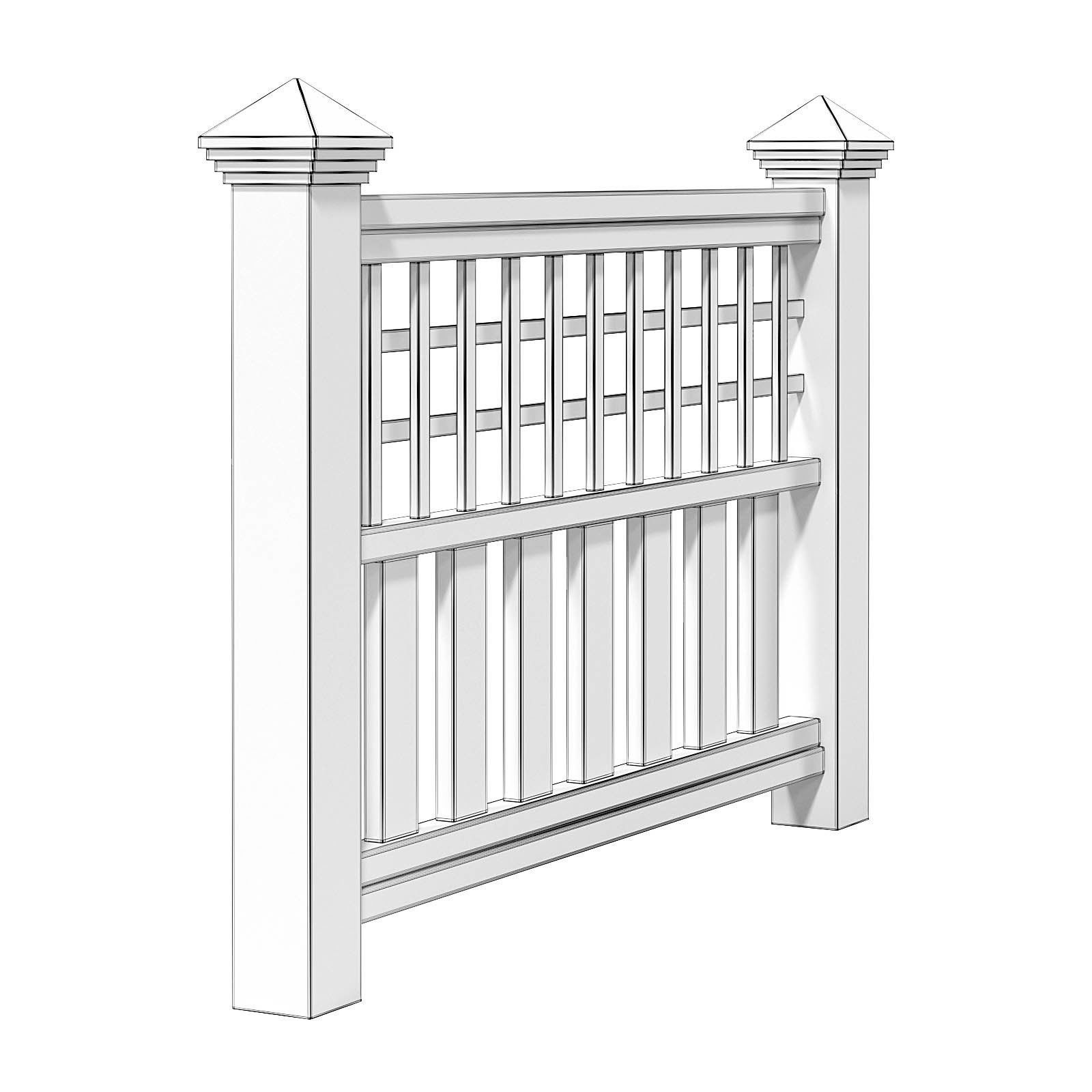 Wooden Fence 3D Model 3D model_3