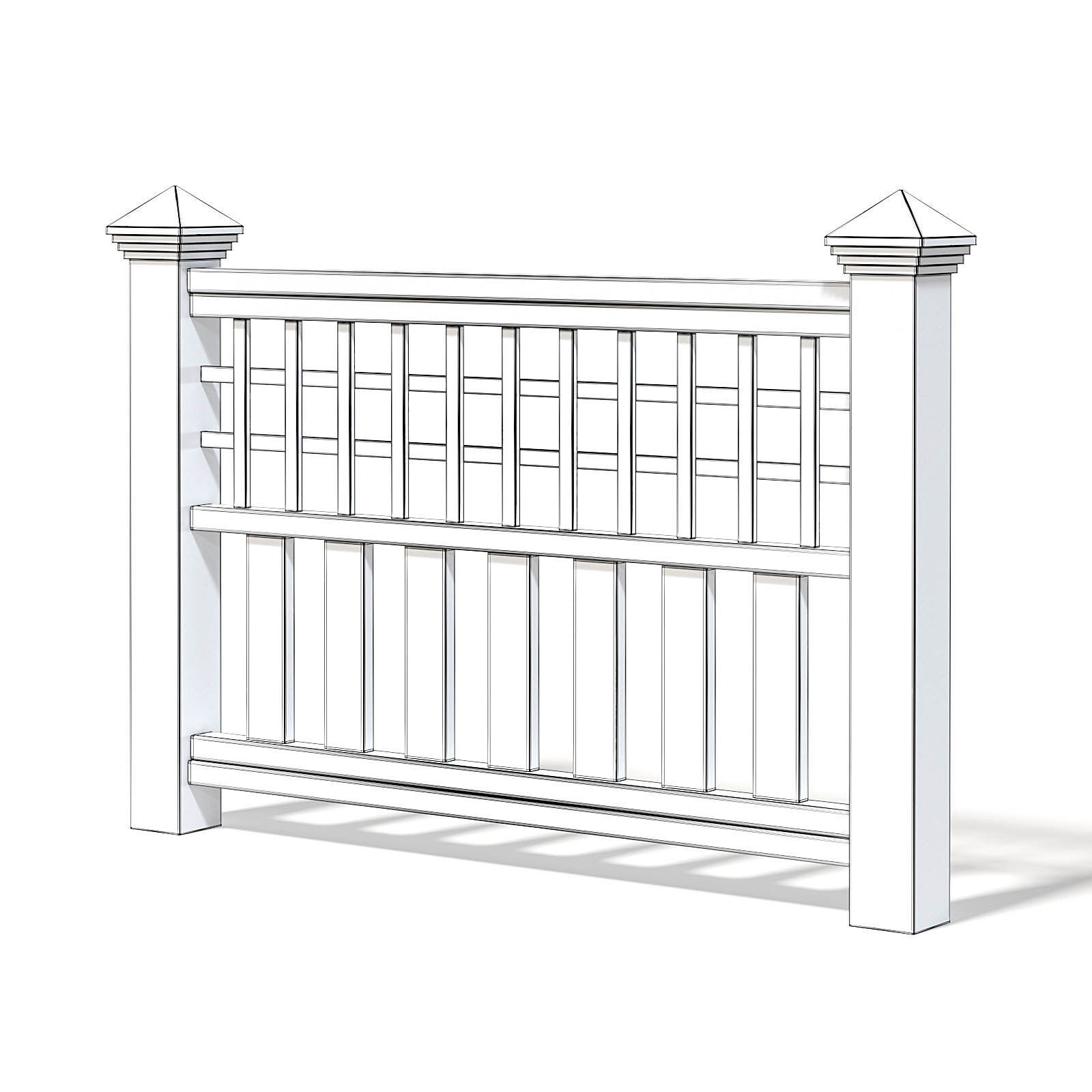 Wooden Fence 3D Model 3D model_1