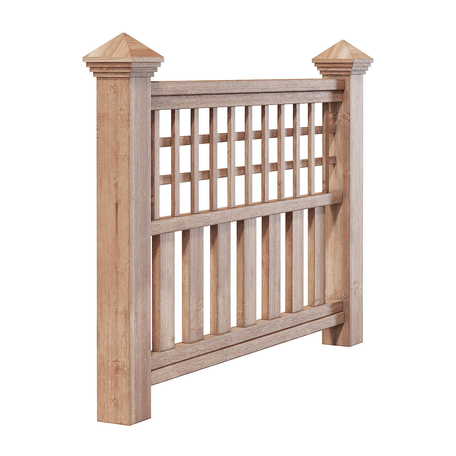 Wooden Fence 3D Model 3D model_2