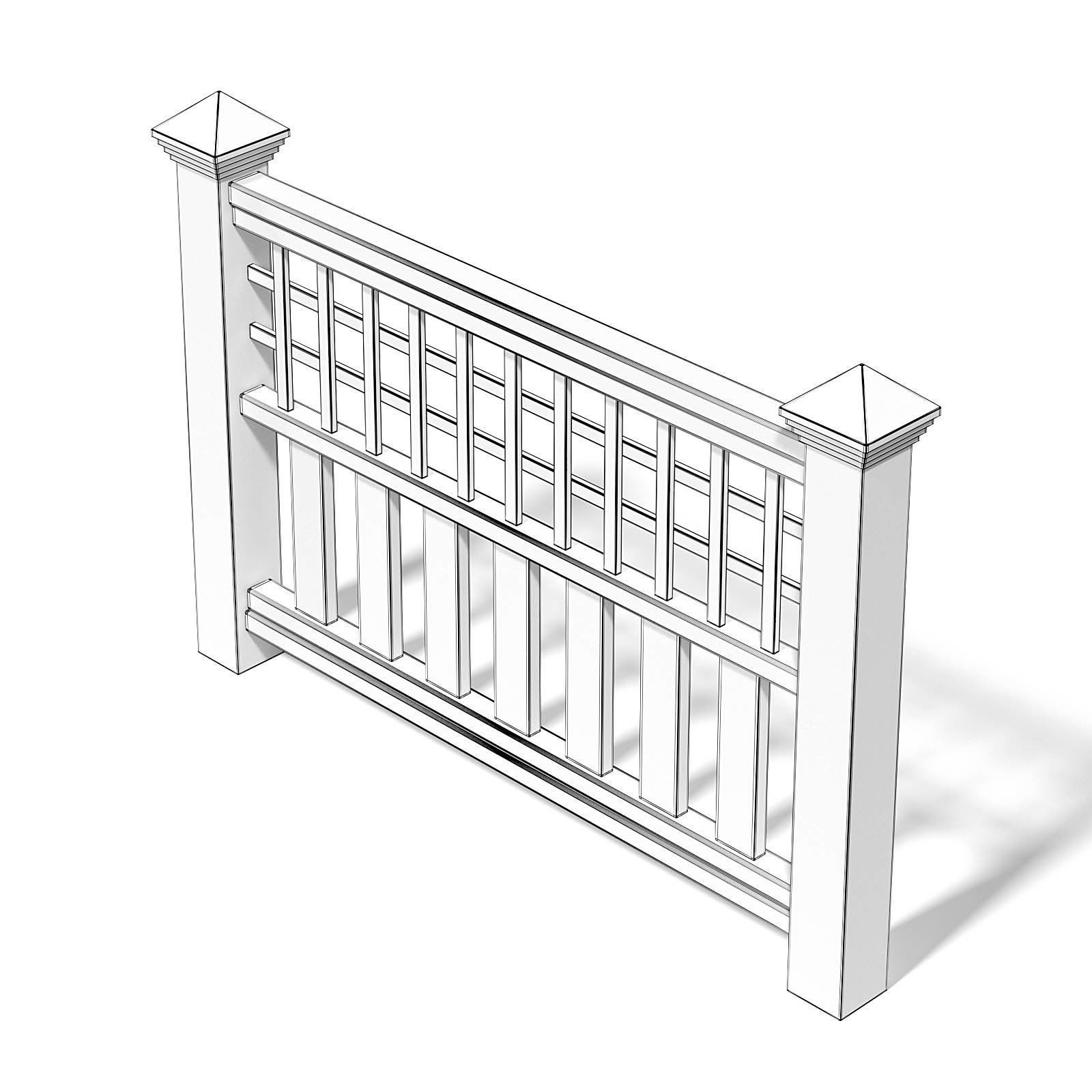 Wooden Fence 3D Model 3D model_5
