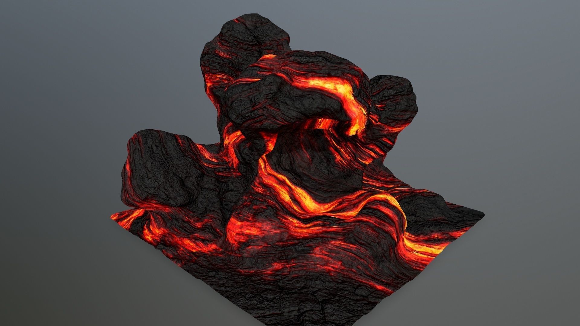 lava rock Low-poly 3D model_2