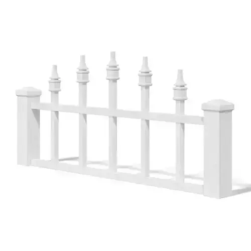 White Wooden Fence 3D Model