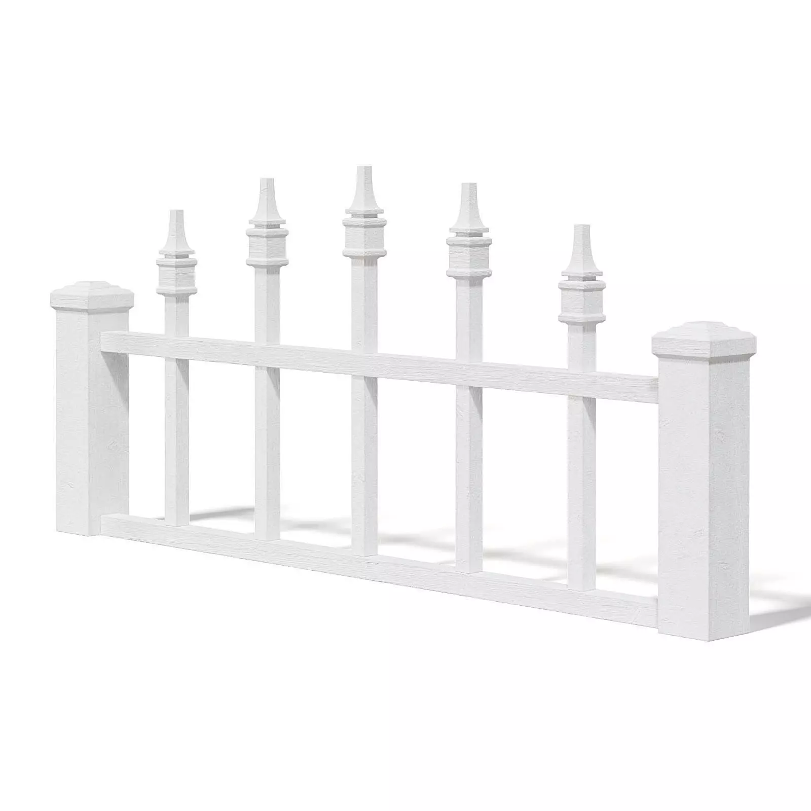 White Wooden Fence 3D Model 3D model_0