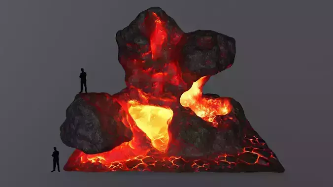 lava rock Low-poly 3D model