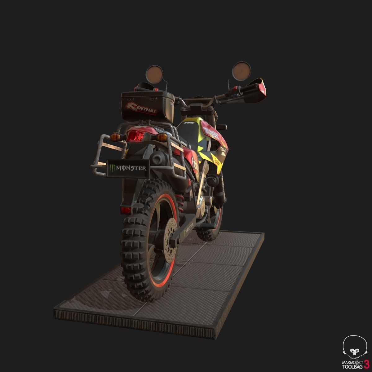 Kawasaki KLX250 Low-poly 3D model_17