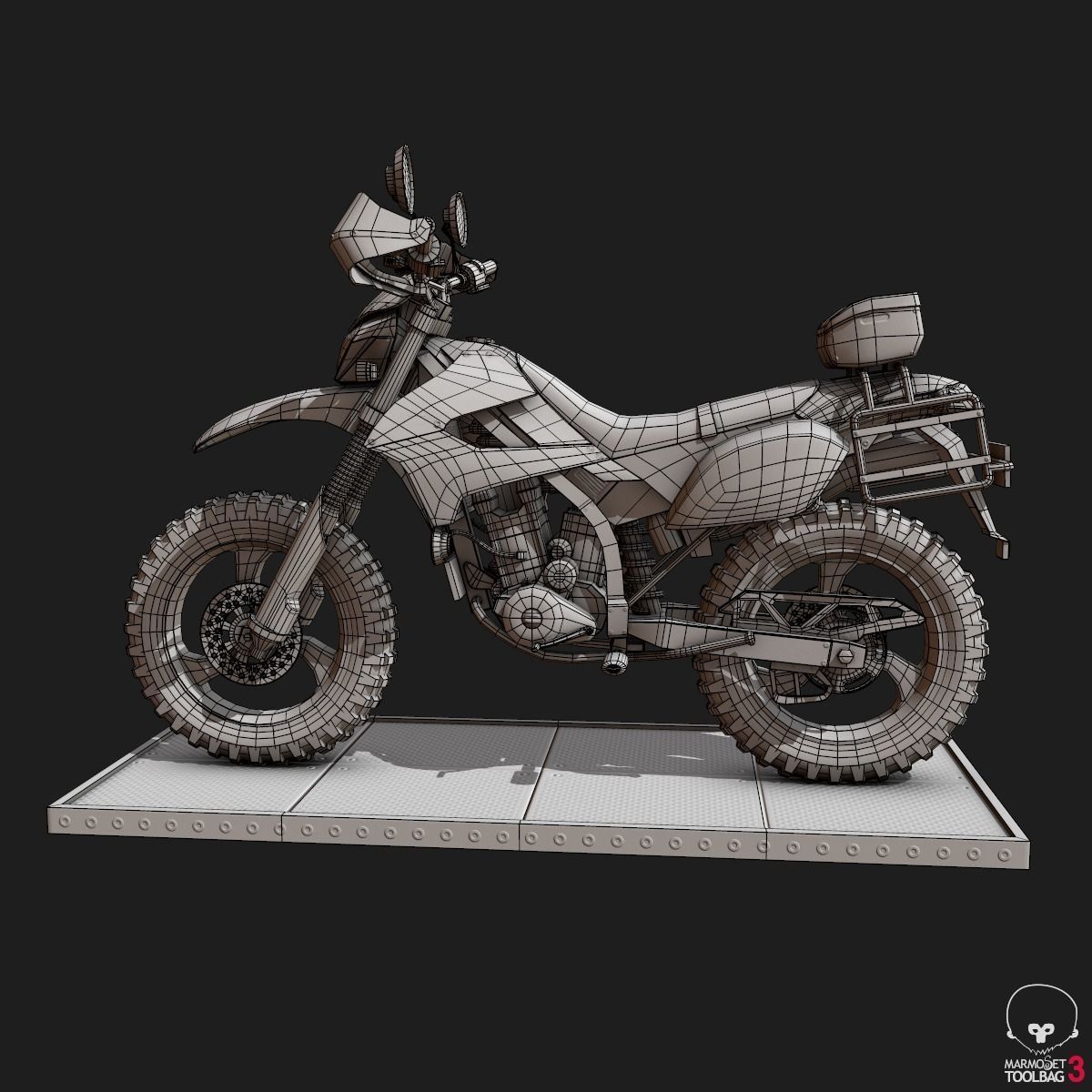 Kawasaki KLX250 Low-poly 3D model_41