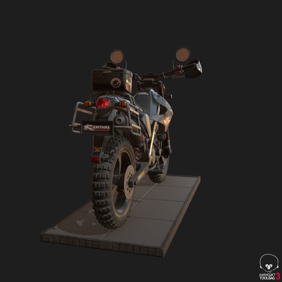 Kawasaki KLX250 Low-poly 3D model_31