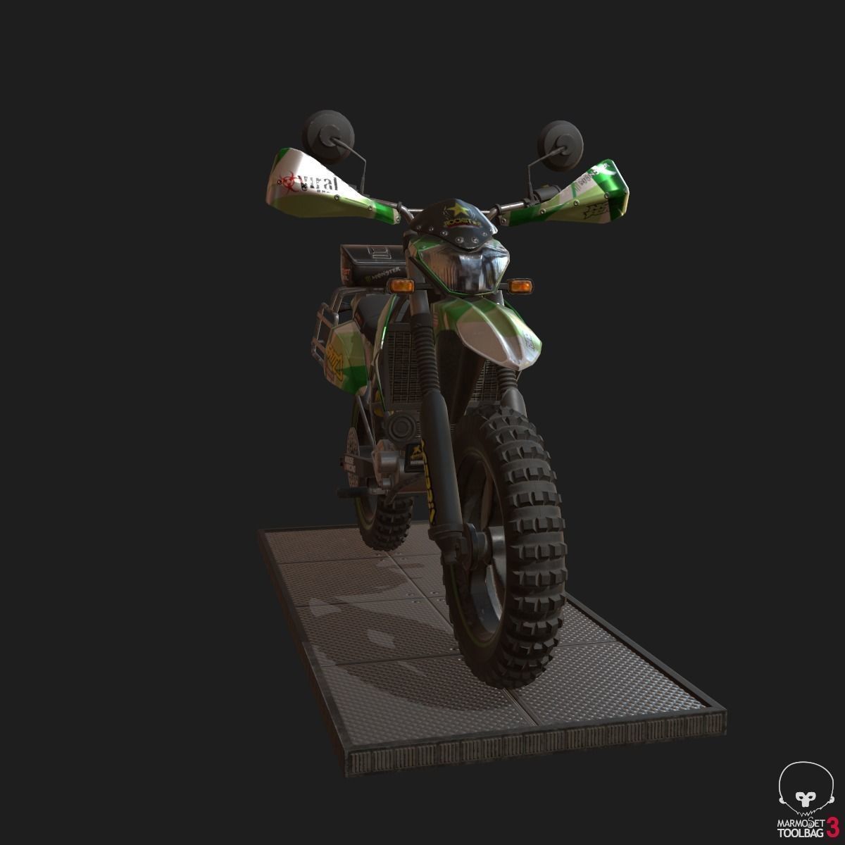 Kawasaki KLX250 Low-poly 3D model_21