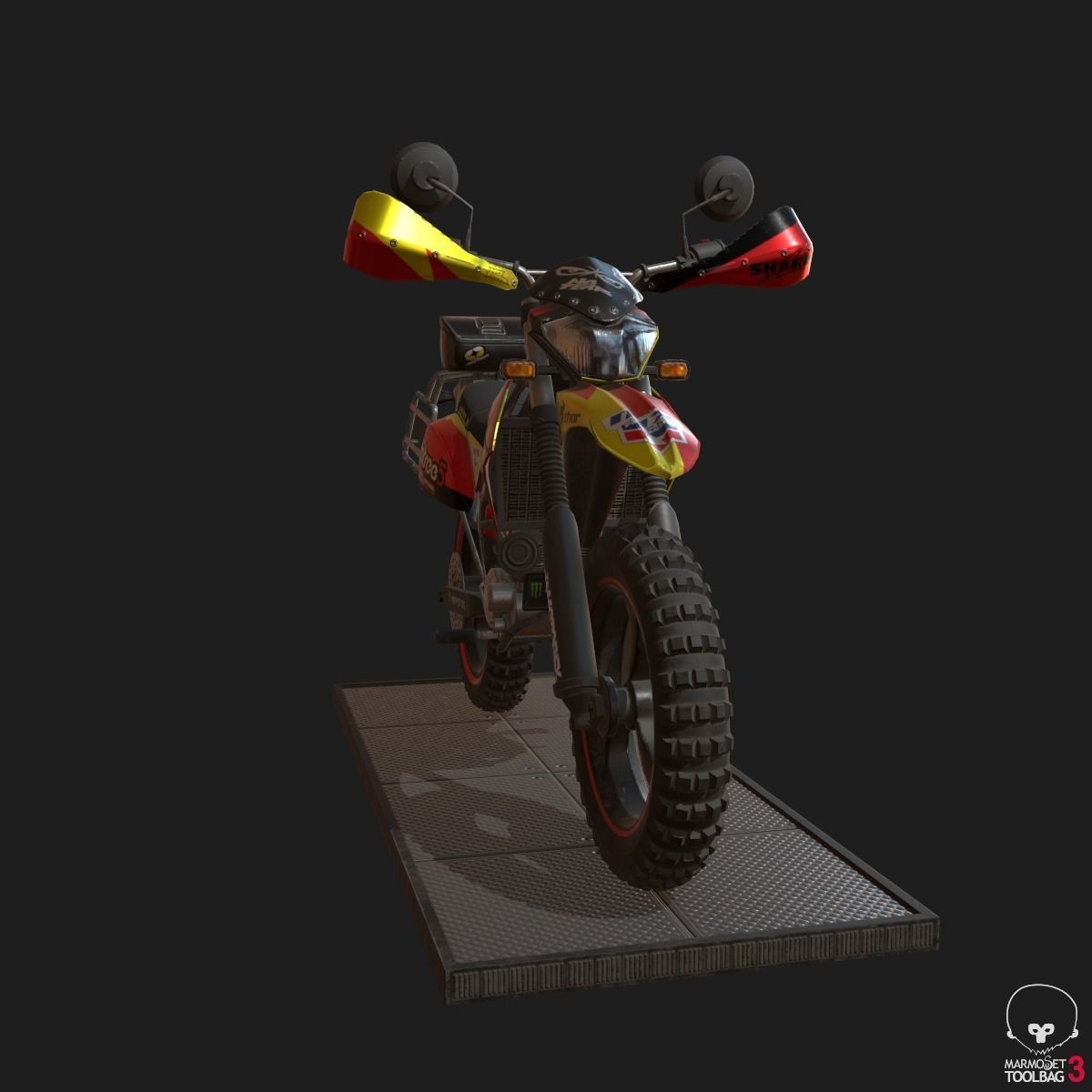 Kawasaki KLX250 Low-poly 3D model_14