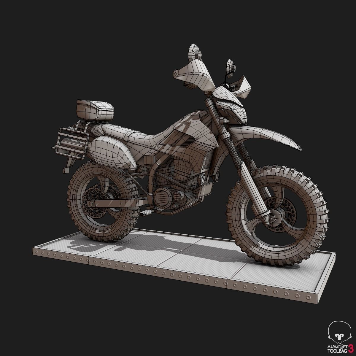 Kawasaki KLX250 Low-poly 3D model_36