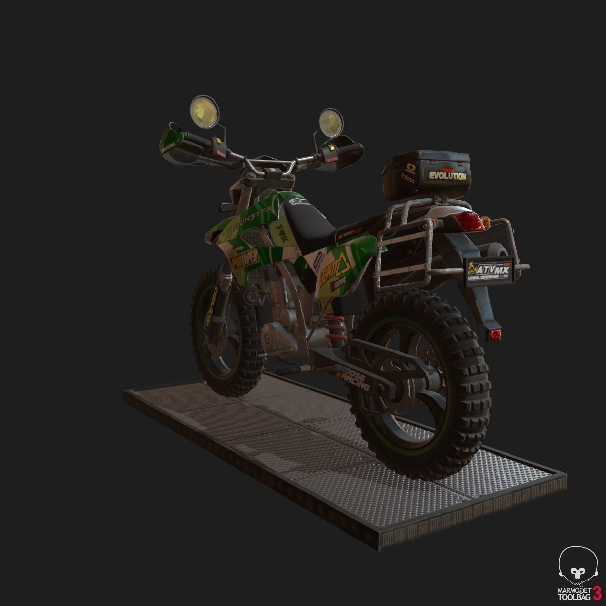 Kawasaki KLX250 Low-poly 3D model_25