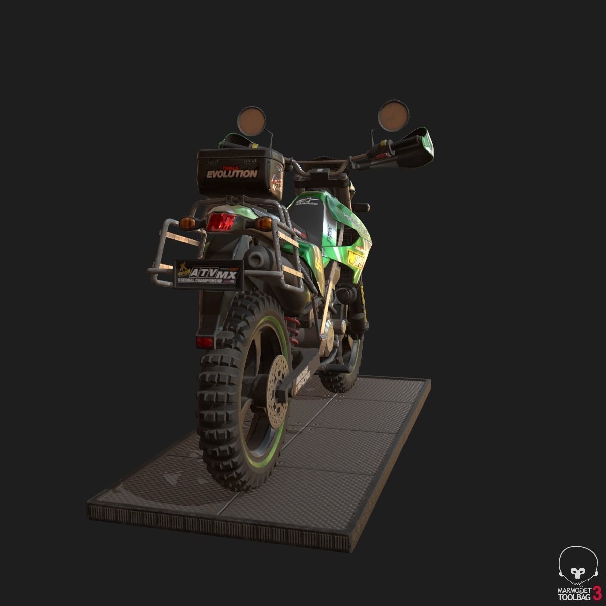 Kawasaki KLX250 Low-poly 3D model_24
