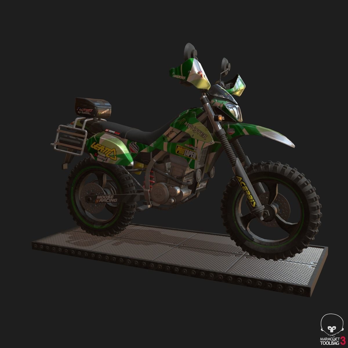 Kawasaki KLX250 Low-poly 3D model_22